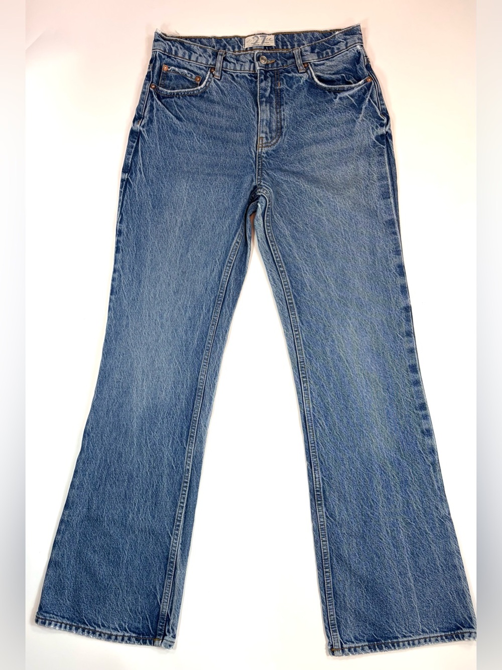 Free People We The Free Laurel Canyon Flare Jeans 27 High Rise Blue Denim
